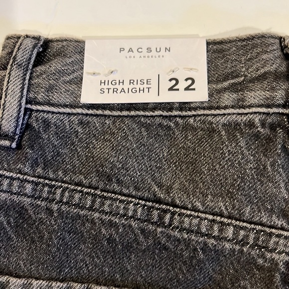 PacSun High Rise Straight Button Fly Jean Dark Shadow Size 22 - Picture 5 of 6